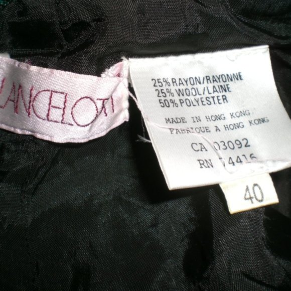 Lancelotti Vintage tartan black plaid wool shawl blazer jacket 40 80s wool blend - Picture 9 of 9